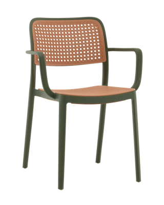 Стул Stool Group Стул Yona пластиковый с подлокотниками зелёный арт. УТ000040845