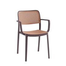 Стул Stool Group Стул Yona пластиковый с подлокотниками коричневый арт. УТ000040843