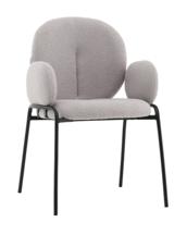 Стул Stool Group Стул с подлокотниками Моллек букле светло-серый арт. УТ000041635