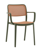 Стул Stool Group Стул Yona пластиковый с подлокотниками зелёный арт. УТ000040845