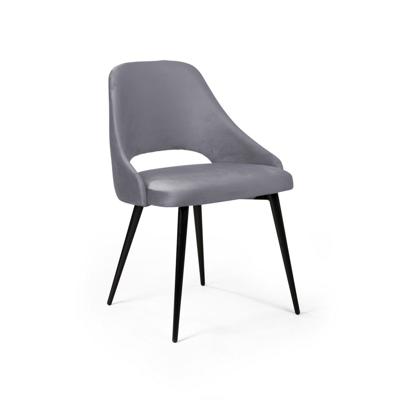 Стул Top concept Стул William, бархат светло-серый 26/ черный конус арт. 78376