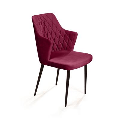 Стул Top concept Стул с подлокотниками Hunt ромб, бархат красный 16 / чёрный конус арт. 75682