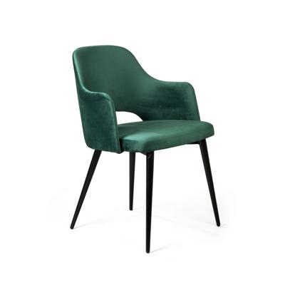 Стул Top concept Стул William с подлокотниками, бархат зелёный 19/ черный конус арт. 78332