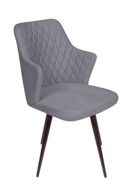 Стул Top concept Стул поворотный на 90 градусов, функция возврата, антишум Hunt ромб, бархат серый 27 / чёрный конус арт. 14295