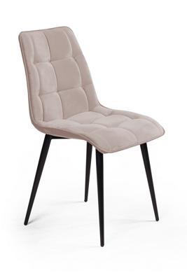 Стул Top concept Стул Уно софт, бархат пепельно-серый 25 / чёрный конус арт. 77589