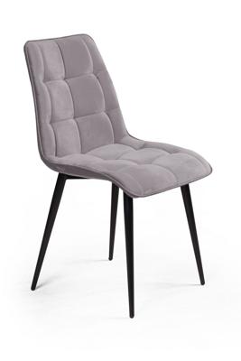 Стул Top concept Стул Уно софт, бархат светло-серый 26 / чёрный конус арт. 78479