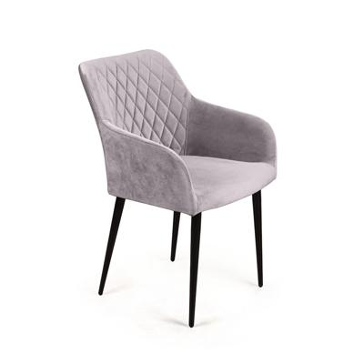 Стул Top concept Стул с подлокотниками Роберт, бархат светло-серый 26 арт. 82232