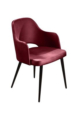 Стул Top concept Стул Вильям с подлокотниками, бархат винно-красный 16/ черный конус арт. 83947