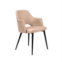 Стул Top concept Стул William с подлокотниками, бархат бежевый 5/ черный конус арт. 75371