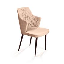 Стул Top concept Стул с подлокотниками Hunt ромб, бархат бежевый 5 / чёрный конус арт. 8933