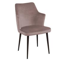 Стул Top concept Стул с подлокотниками Hunt, бархат пепельно-бежевый 25 / чёрный конус арт. 82225