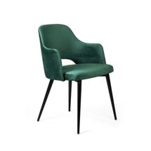 Стул Top concept Стул Вильям с подлокотниками, бархат зелёный 19/ черный конус арт. 78332