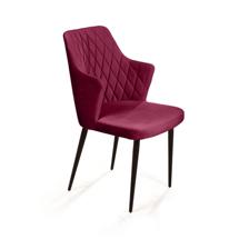 Стул Top concept Стул с подлокотниками Хант ромб, бархат красный 16 / чёрный конус арт. 8937