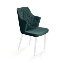 Стул Top concept Стул с подлокотниками Хант ромб, бархат зеленый 19 / белый конус арт. 14042