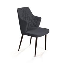 Стул Top concept Стул с подлокотниками Хант ромб, бархат 03 / чёрный конус арт. 14806