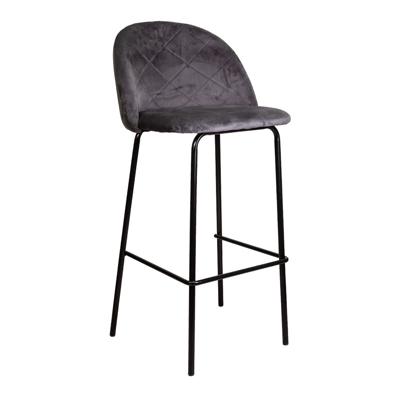 Стул барный AksHome Стул барный Icon, серый, велюр арт. ZN-418412