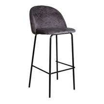Стул барный AksHome Стул барный Icon, серый, велюр арт. ZN-418412