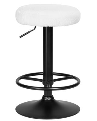 Стул барный DOBRIN Табурет барный DOBRIN TEDDY BLACK, белый букле арт. LM-5038_B-M_C-white