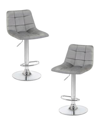 Стул барный DOBRIN Набор 2 шт Стул барный DOBRIN TAILOR, серый велюр (MJ9-75) арт. LM-5017-N_CH-M_V-MJ9-75