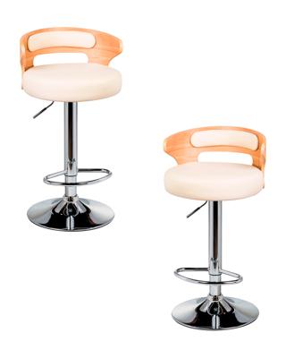 Стул барный DOBRIN Набор 2 шт Стул барный DOBRIN FRED, натуральное дерево, кремовый арт. LMZ-1018-N_CH-M_EL-cream