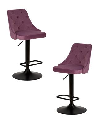 Стул барный DOBRIN Набор 2 шт Стул барный DOBRIN JOSEPH BLACK, пудрово-сиреневый велюр (MJ9-52) арт. LM-5021-N_B-M_V-MJ9-52