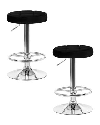 Стул барный DOBRIN Набор 2 шт Табурет барный DOBRIN BRUNO, черный велюр (MJ9-101) арт. LM-5008-N_CH-M_V-MJ9-101