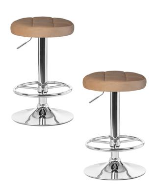 Стул барный DOBRIN Набор 2 шт Табурет барный DOBRIN BRUNO, бежевый велюр (MJ9-10) арт. LM-5008-N_CH-M_V-MJ9-10