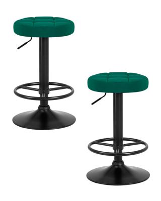Стул барный DOBRIN Набор 2 шт Табурет барный DOBRIN BRUNO BLACK, зеленый велюр (MJ9-88) арт. LM-5008-N_B-M_V-MJ9-88