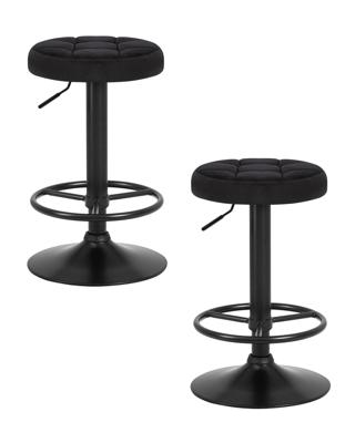 Стул барный DOBRIN Набор 2 шт Табурет барный DOBRIN BRUNO BLACK, черный велюр (MJ9-101) арт. LM-5008-N_B-M_V-MJ9-101
