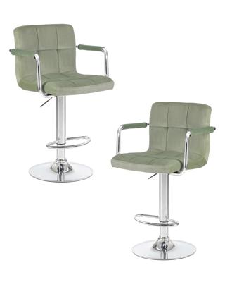 Стул барный DOBRIN Набор 2 шт Стул барный DOBRIN KRUGER ARM, мятный велюр (MJ9-87) арт. LM-5011-N_CH-M_V-MJ9-87