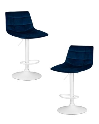 Стул барный DOBRIN Набор 2 шт Стул барный DOBRIN TAILOR WHITE, синий велюр (MJ9-117) арт. LM-5017-N_W-M_V-MJ9-117