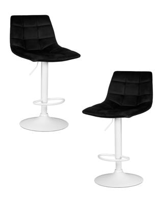 Стул барный DOBRIN Набор 2 шт Стул барный DOBRIN TAILOR WHITE, черный велюр (MJ9-101) арт. LM-5017-N_W-M_V-MJ9-101