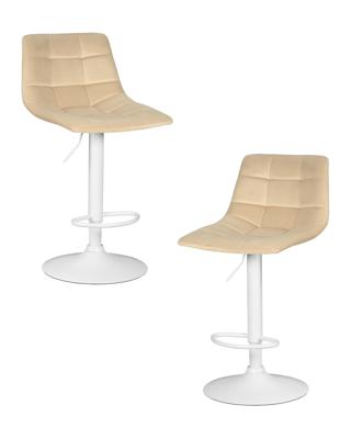 Стул барный DOBRIN Набор 2 шт Стул барный DOBRIN TAILOR WHITE, бежевый велюр (MJ9-10) арт. LM-5017-N_W-M_V-MJ9-10