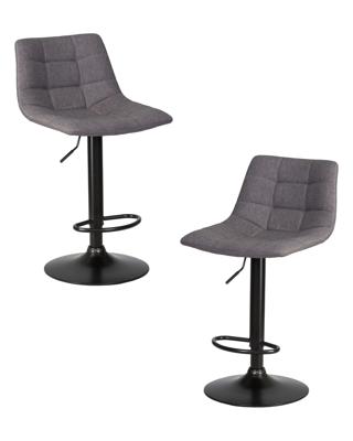 Стул барный DOBRIN Набор 2 шт Стул барный DOBRIN TAILOR BLACK, серая ткань (188-55) арт. LM-5017-N_B-M_C-188-55