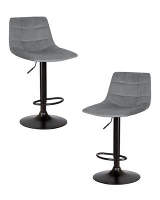 Стул барный DOBRIN Набор 2 шт Стул барный DOBRIN TAILOR BLACK, серый велюр (MJ9-75) арт. LM-5017-N_B-M_C-MJ9-75