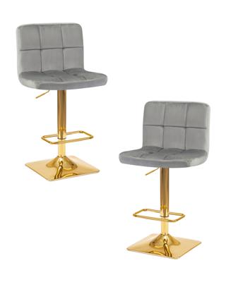Стул барный DOBRIN Набор 2 шт Стул барный DOBRIN GOLDIE, серый велюр (MJ9-75) арт. LM-5016-N_G-M_V-MJ9-75