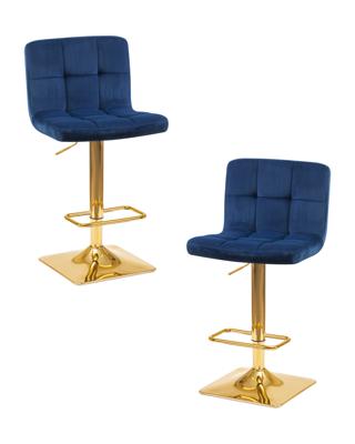 Стул барный DOBRIN Набор 2 шт Стул барный DOBRIN GOLDIE, синий велюр (MJ9-117) арт. LM-5016-N_G-M_V-MJ9-117
