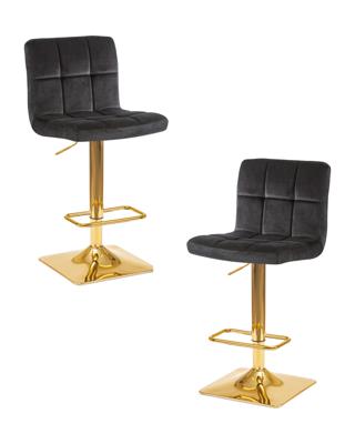 Стул барный DOBRIN Набор 2 шт Стул барный DOBRIN GOLDIE, черный велюр (MJ9-101) арт. LM-5016-N_G-M_V-MJ9-101