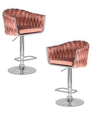 Стул барный DOBRIN Набор 2 шт Стул барный DOBRIN MARCEL, пудрово-розовый велюр (MJ9-32) арт. LM-9692-N_CH-M_V-MJ9-32