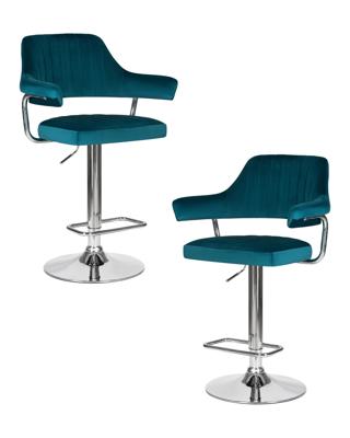 Стул барный DOBRIN Набор 2 шт Стул барный DOBRIN CHARLY, морской волны велюр (MJ9-99) арт. LM-5019-N_CH-M_V-MJ9-99