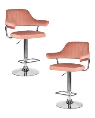 Стул барный DOBRIN Набор 2 шт Стул барный DOBRIN CHARLY, пудрово-розовый велюр (MJ9-32) арт. LM-5019-N_CH-M_V-MJ9-32