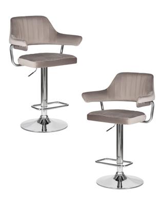 Стул барный DOBRIN Набор 2 шт Стул барный DOBRIN CHARLY, серый велюр (MJ9-75) арт. LM-5019-N_CH-M_V-MJ9-75