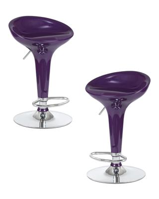 Стул барный DOBRIN Набор 2 шт Стул барный DOBRIN BOMBA, фиолетовый металлик арт. LM-1004-N_CH-M_ABS-purple-metallic