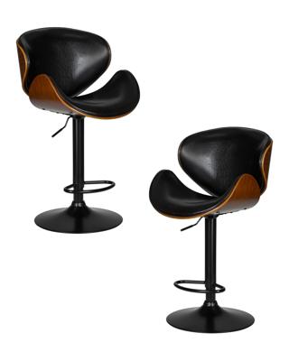 Стул барный DOBRIN Набор 2 шт Стул барный DOBRIN JACK BLACK, цвет черный глянец PU ABD 002 арт. LMZ-6023-N_B-M_EL-ABD-002