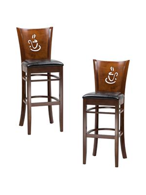 Стул барный DOBRIN Набор 2 шт Стул барный DOBRIN JERRY BAR, шоколад, чёрный арт. LMU-9131-N_TR_EL-black