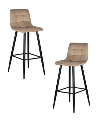 Стул барный DOBRIN Набор 2 шт Стул барный DOBRIN NICOLE, черные матовые ножки, мокко велюр (108-104) арт. LML-8078-N_B-M_V-V108-104