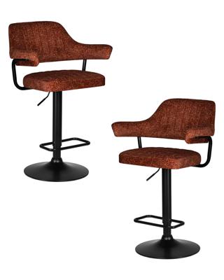 Стул барный DOBRIN Набор 2 шт Стул барный DOBRIN CHARLY BLACK, терракотовый твид (LEO56) арт. LM-5019-N_B-M_CT-LEO56