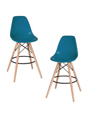 Стул барный DOBRIN Набор 2 шт Стул барный DOBRIN DSW BAR, ножки светлый бук, цвет сиденья морской волны (G-05) арт. LMZL-PP638G-N_LB-MTR_P-G-05