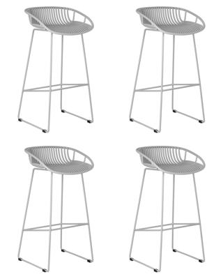 Стул барный DOBRIN Набор 4 шт Стул барный DOBRIN FRANK, светло-серый арт. LMZL-PP775A-N_M_P-GR-01