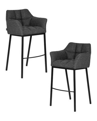 Стул барный DOBRIN Набор 2 шт Стул барный DOBRIN LUCAS, серая ткань (F-22) арт. LMN-1406-N_B-M_C-F-22